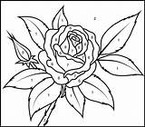 Rose Coloring Number Color Valentines Printable Pages Flowers Printables Online Kids Numbers Paint Adult Book Coloritbynumbers Adults Easy Valentine Hard sketch template