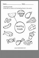 Worksheets Worksheet Matching Nutrition Kris Hepler 1st Evs Pre Walkingthedream Unhealthy sketch template