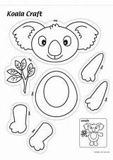 Koala Craft Kids Coloring Printable Crafts Pages Bear Template Preschool Arts Leaf Animal Cut Animals Activities Australian Paper Body Parts sketch template