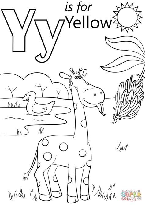 letter    yellow coloring page  printable coloring pages