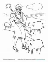 Shepherd Coloring Pages Jesus Bible Good Flock His Sheep Lost Shepherds Kids Printable Am Baby Parable Tends Clipart Visit Christmas sketch template