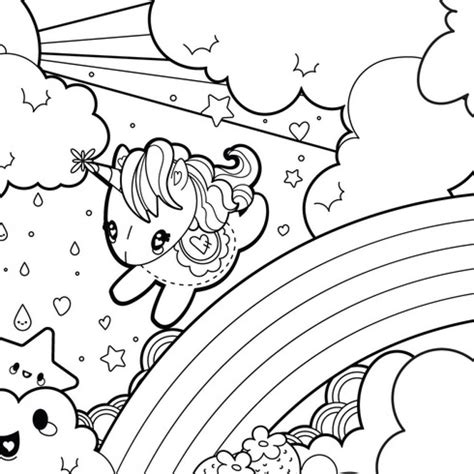 cartoon rainbow unicorns coloring page page   ages coloring home