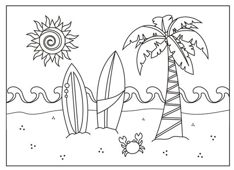 summer beach coloring pages coloring pages