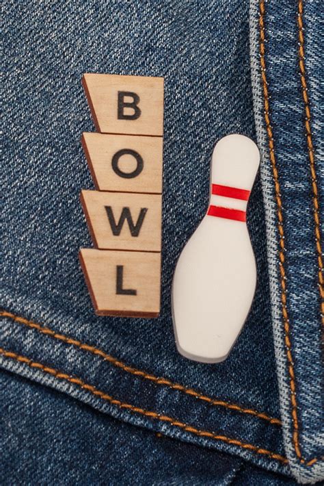 bowling themed pin set look cute worn as a pair on your