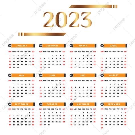 calendar    year  orange  black colors  gold