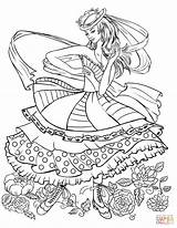 Coloring Pages Fashion Vintage Girl Clothing Dancing Clothes Barbie Printable Girls Color Colorings Book Supercoloring Elegant Drawing Getcolorings Getdrawings Print sketch template