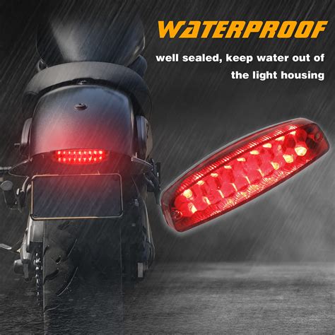 motorcycle led tail light  integrated turn signal smoked lens