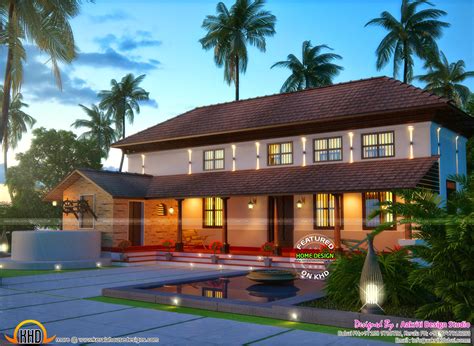 traditional farmhouse plans india  traditional styled kerala house  coconut lagoon