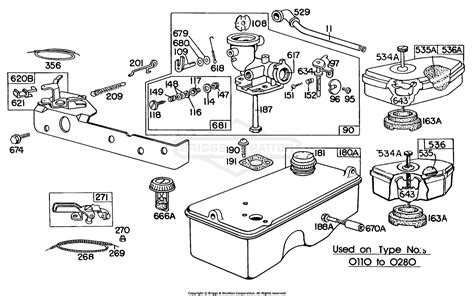 briggs  stratton    parts diagram  carburetor fuel tankac