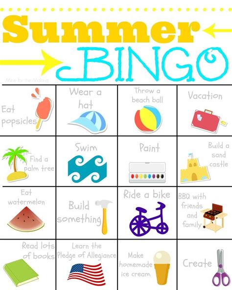 summer bingo print         pinterest summer kid