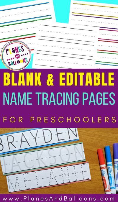 blank  tracing worksheets  preschool editable