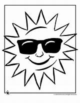Sun Coloring Pages Summer Weather Clipart Line Sunglasses Kids Cliparts Gif Print Library Use Woojr sketch template