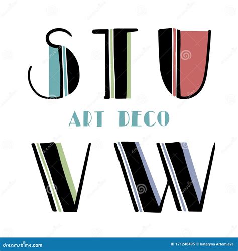 art deco retro letters alphabet hand drawn vector creative alphabet  font trend  retro