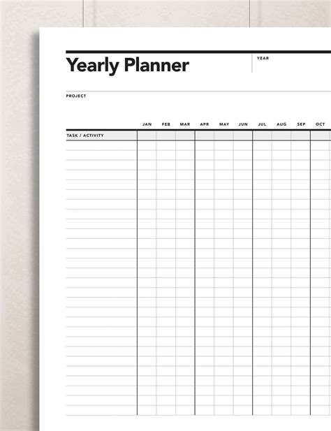 yearly calendar yearly planner rumble design store