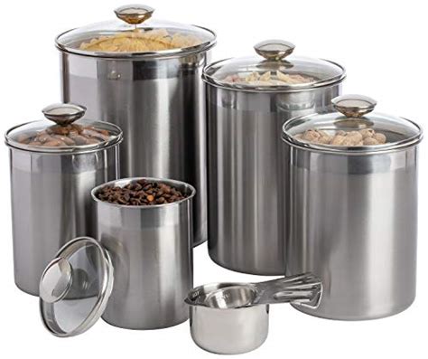 Airtight Canisters Sets For The Kitchen Counter Stainless Steel Food