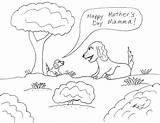 Mother Pages Coloring Puppy Dog Card Cards Color Mom Robin Great sketch template