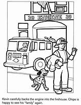 Coloring Fire Station Pages Kids Firefighter Firehouse Clipart Truck Firefighters Doverpublications Dover Printable Books Activity Publications Fireman Colouring Color Safety sketch template