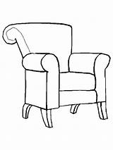 Coloring Armchair Pages Chair Sofa sketch template
