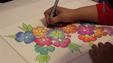 colour drawing pictures  flowers   easy jameslemingthon blog