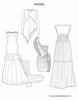 Flat Sketches Fashion Dresses Dress Women Code sketch template