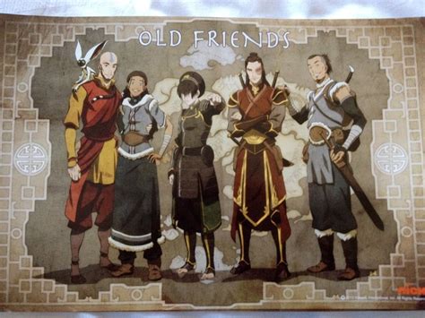 old friends aang and momo katara toph zuko and sokka