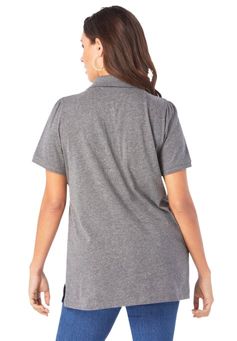 Roamans Womens Plus Size Polo Ultimate Tee 100 Cotton Shirt Ebay