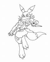 Renamon Lineart Another sketch template