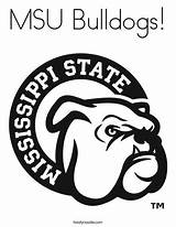 Coloring Bulldogs Mississippi State Logo Msu Pages Bulldog University Choose Board Mascot Font sketch template