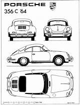 Porsche Drawings Car Engine 1964 Cars Visit 356c Blueprints Vintage sketch template