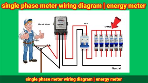 single phase meter wiring diagram energy meter single phase meter rt electrical youtube