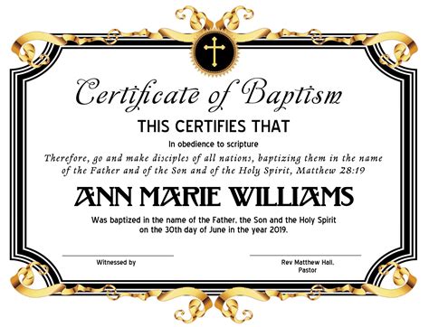 baptism certificate template edit  microsoft word etsy ireland