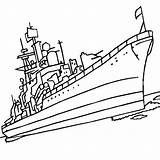 Warship Battleship Destroyer Procoloring Naval Clipartmag Designlooter Divyajanani sketch template