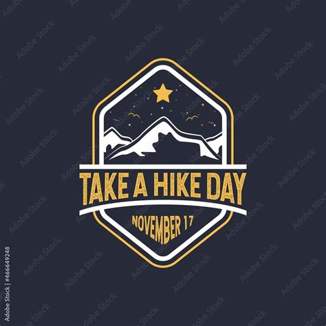 take a hike day november 17 rubber stamp background label poster