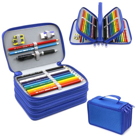 slots pencil organizer portable watercolor pencil wrap case eeekit high capacity  pencil