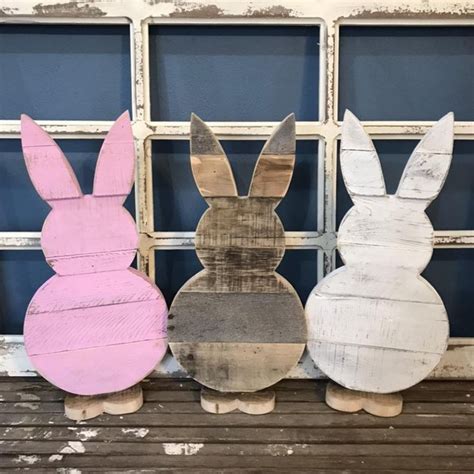 Wood Bunny Easter Signs Porch Holiday Decor Pallet Bunny Pallet