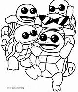 Squirtle Squad Coloring Pokemon sketch template