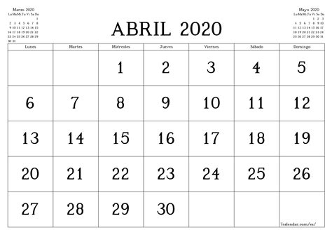 borde sacrificio repetido calendarios  imprimir  abril marcador tina aluminio