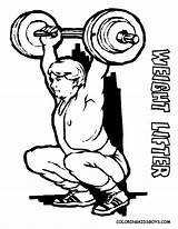 Coloring Lifting Weight Pages Weightlifter sketch template