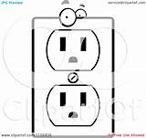 Outlet Cartoon Clipart Electrical Socket Coloring Character Vector Outlined Cory Thoman Clipground sketch template