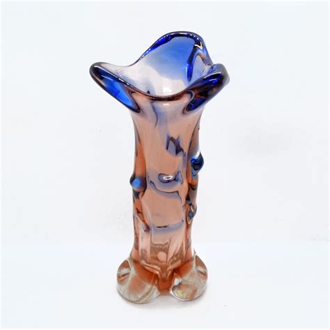 Bohemian Glass Vintage Niagara Vase By Karel Zemek For