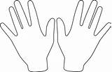 Outline Hand Hands Clipart Clip Cliparts Two Library sketch template