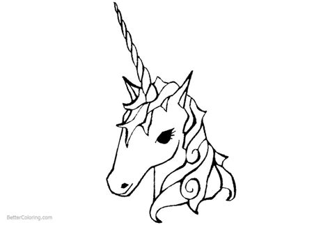 unicorn head coloring pages  kids  article includes