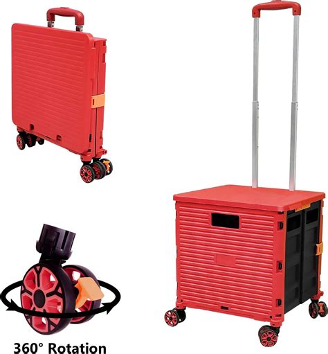 amazoncom foldable utility cart folding portable rolling crate