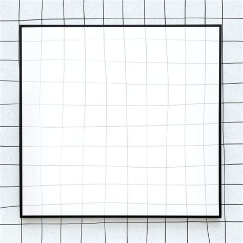 premium illustration  black grid frame psd white background