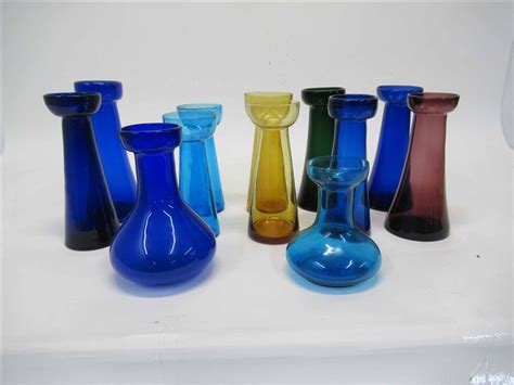 Lot Detail Twelve Colored Glass Shaped Bulb Vases