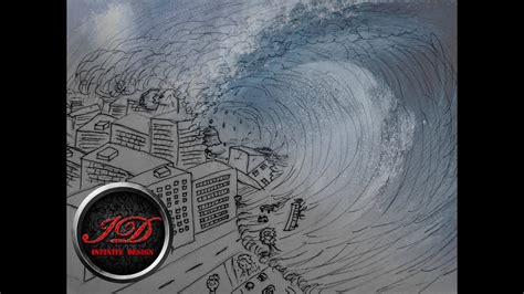 draw  tsunami giant wave youtube