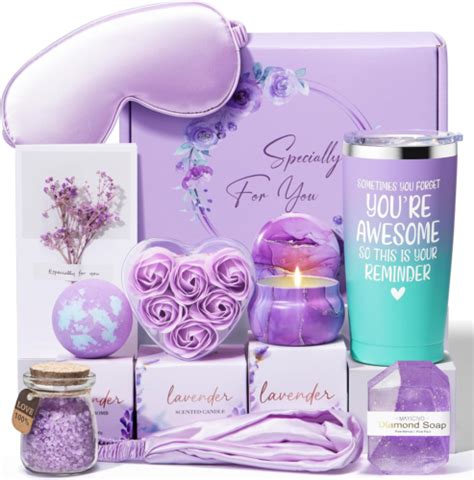 gifts  women friendship mom wife lavender relaxing spa gifts basket
