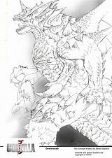 Destroyah Godzilla sketch template