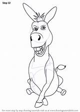 Donkey Shrek Draw Drawing Step Cartoon Characters Coloring Disney Cute Drawings Para Tutorial Drawingtutorials101 Easy Burro Colorear Pages Funny Dibujo sketch template