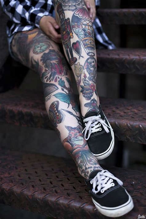 awesome leg sleeve tattoos designbump